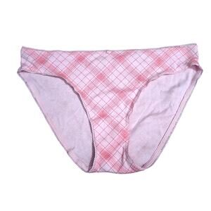 Victoria's Secret School Girl Pink Plaid Bikini XLarge Cotton Panty